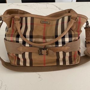 Burberry diaper bag.